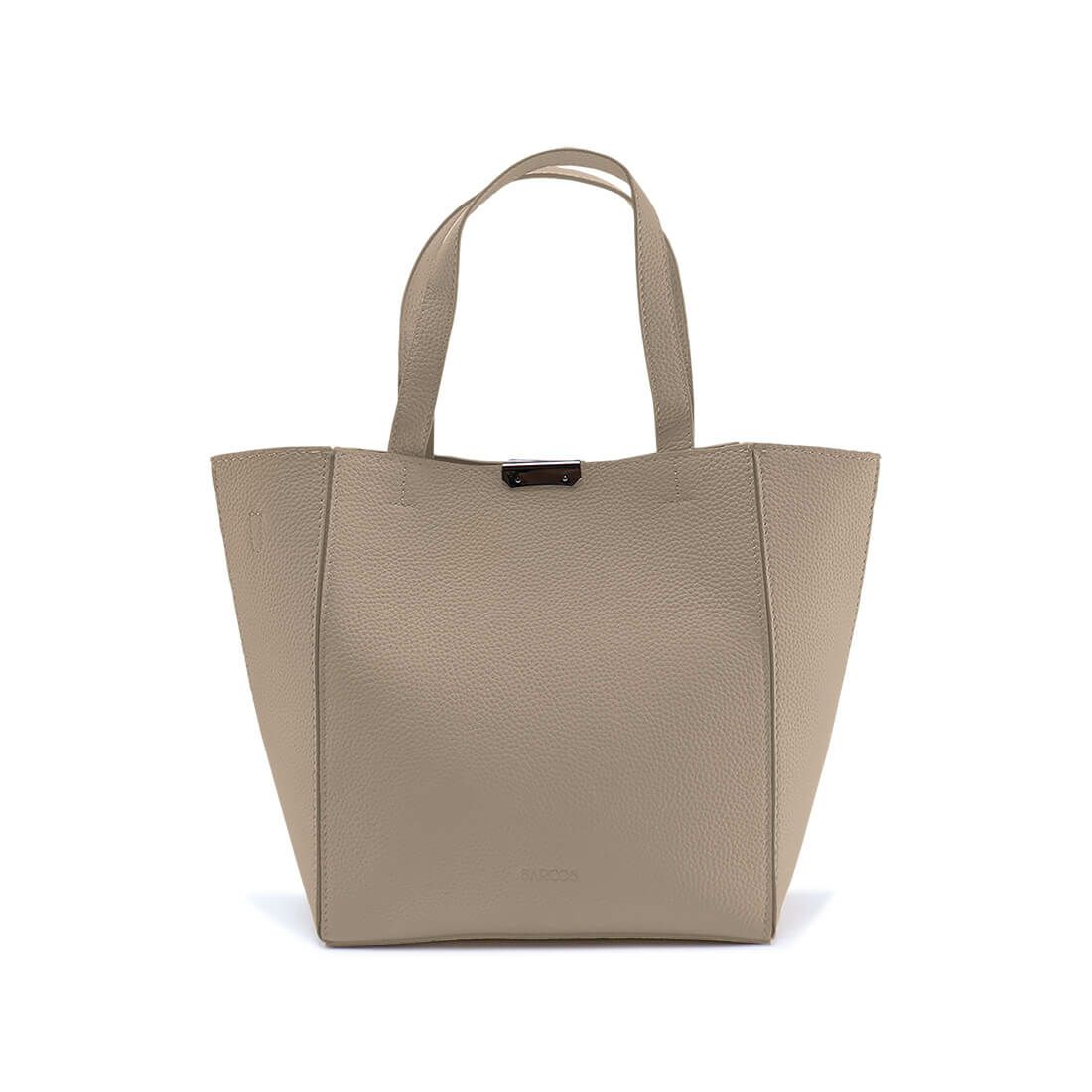 ポーチ付き舟形ハンドバッグ