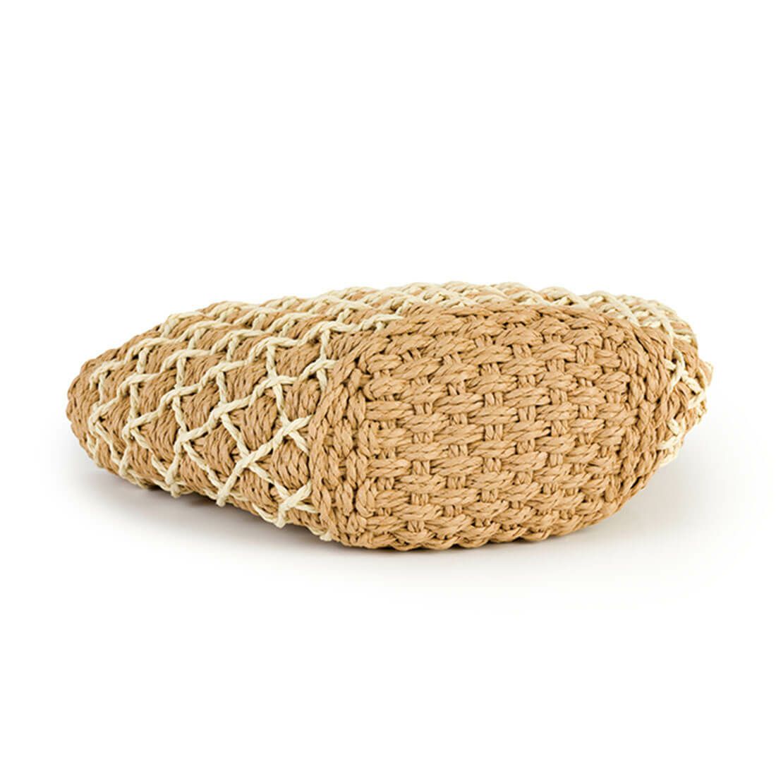 格子柄ウッドハンドル2wayかごバッグ