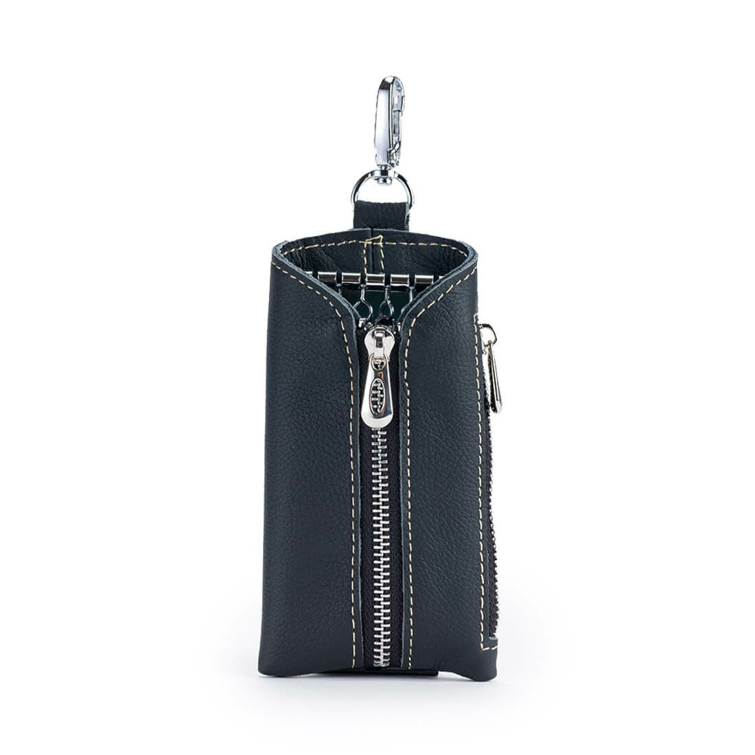 ポケット付きシュリンクレザーキーケース