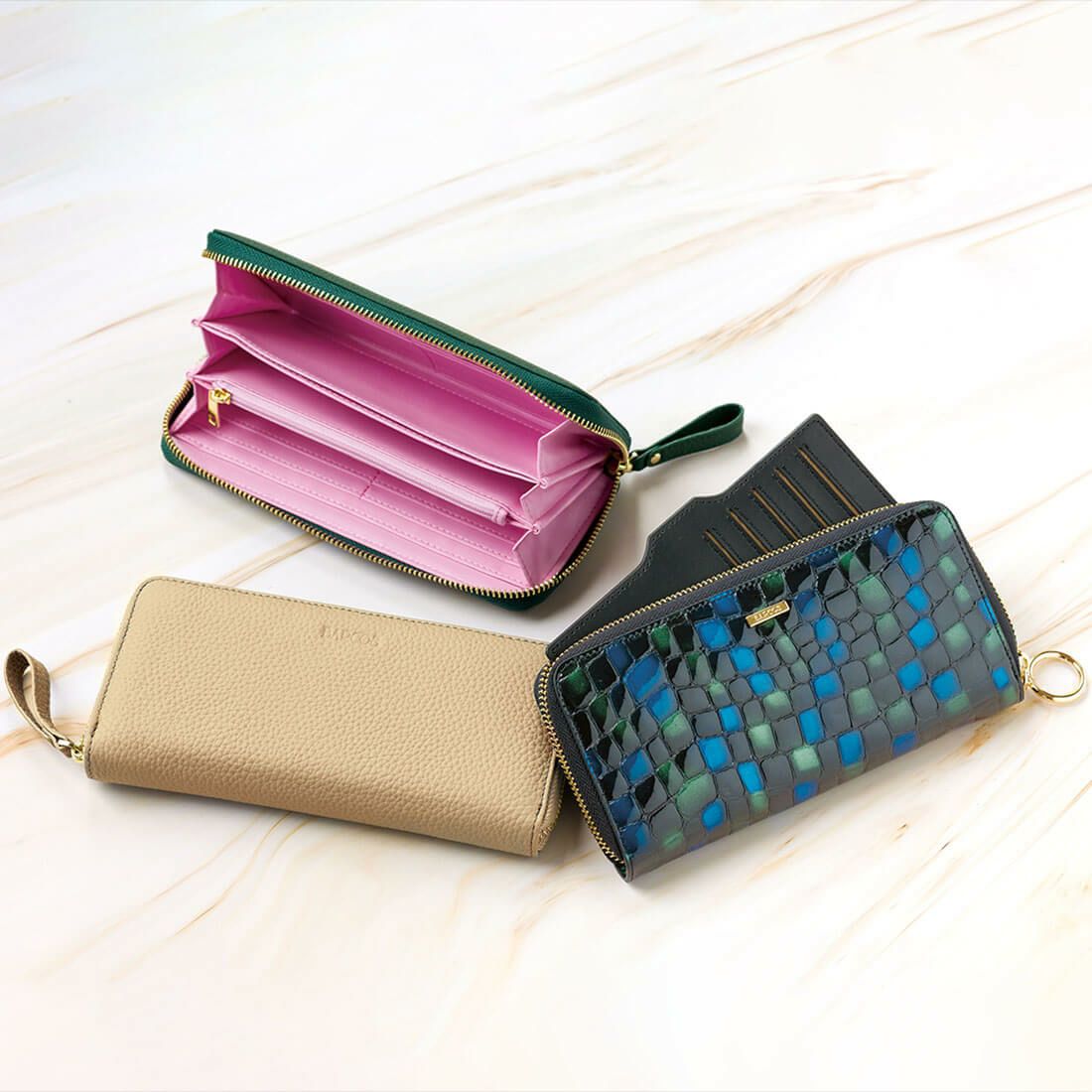 シュリンクレザーバイカラーラウンド型財布 | バルコス公式オンライン