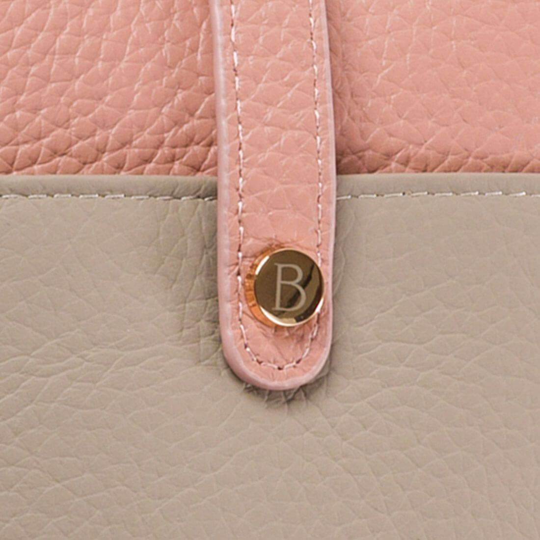 シュリンクレザーバイカラースマホポシェット