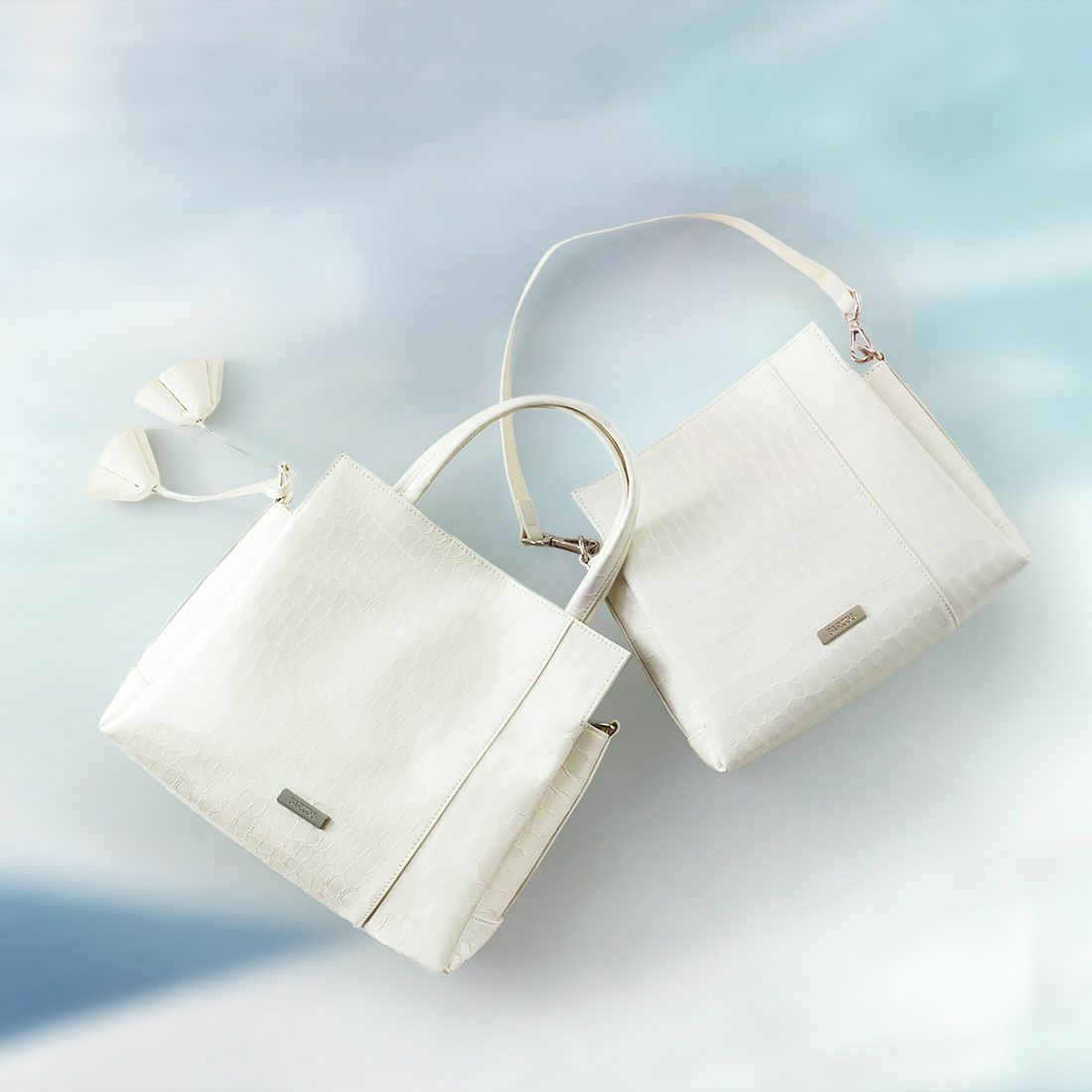 アウトレット】シャイニングレザークロコダイル型押し2wayショルダー