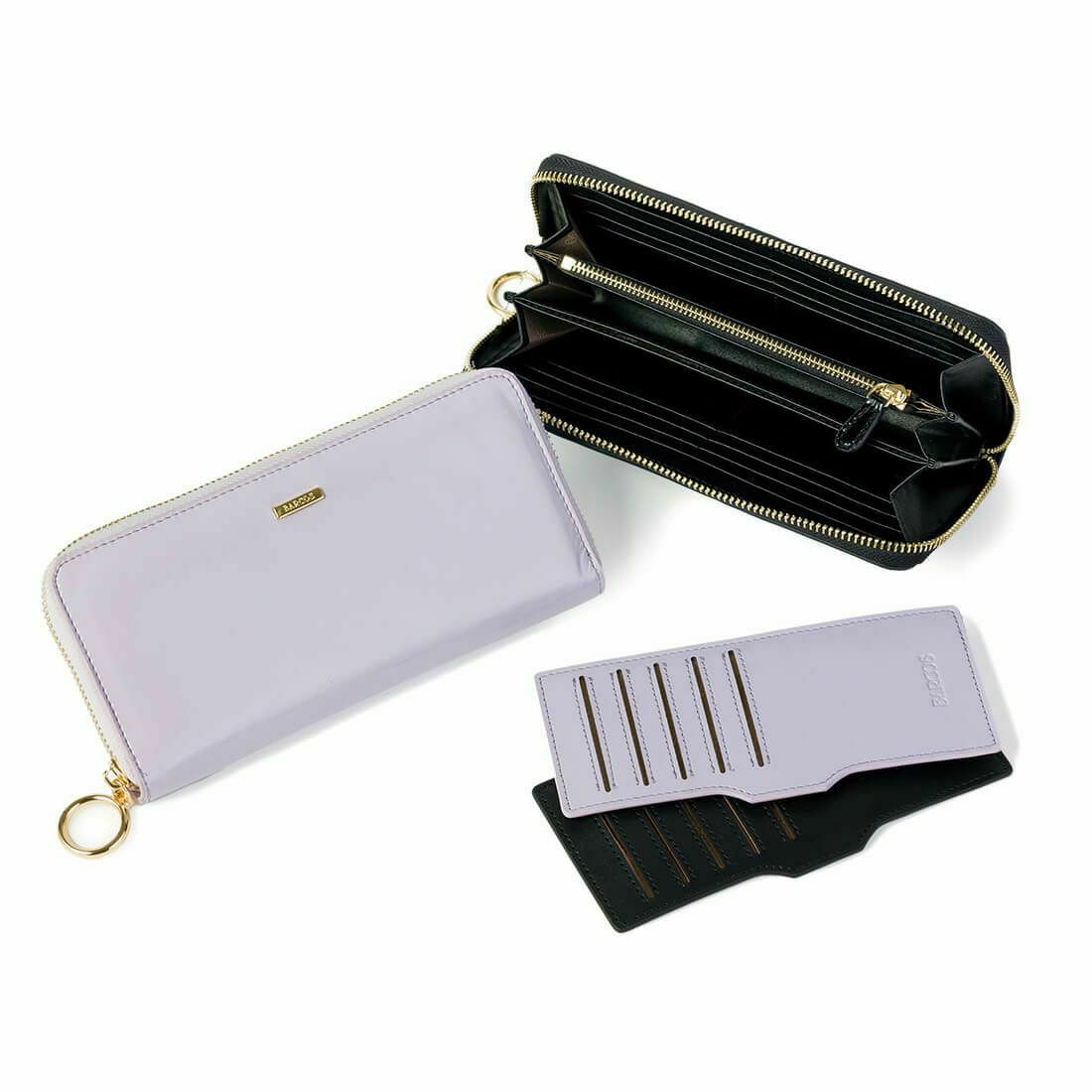 【アウトレット】パテントレザーラウンド型長財布