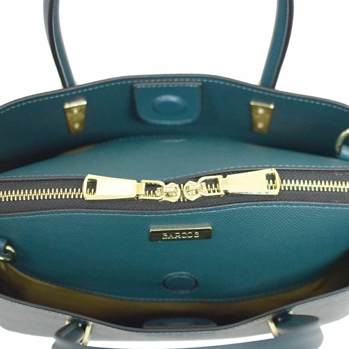 【アウトレット】レザー 3コンパートメント丸ハンドルレディースハンドバッグ