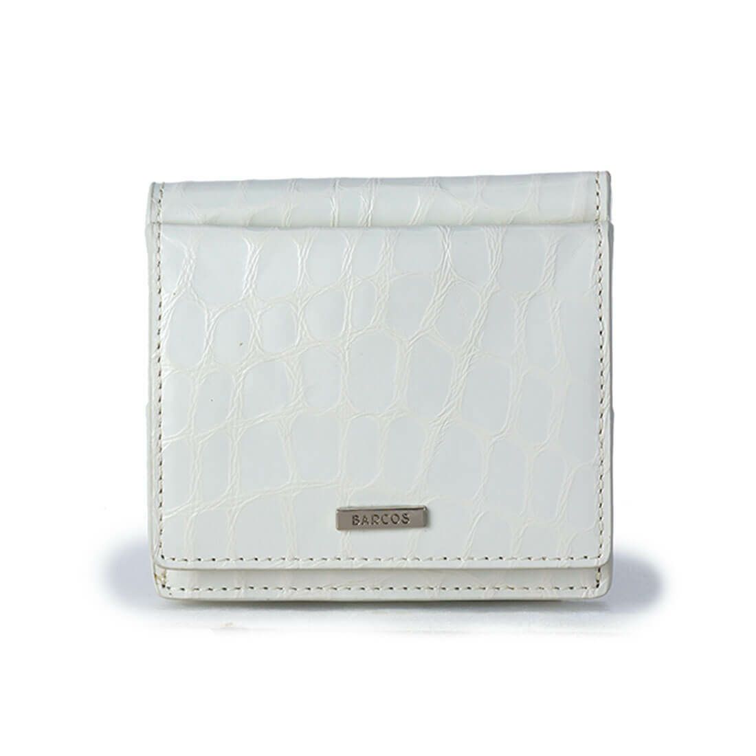 シャイニングレザークロコダイル型押し折財布