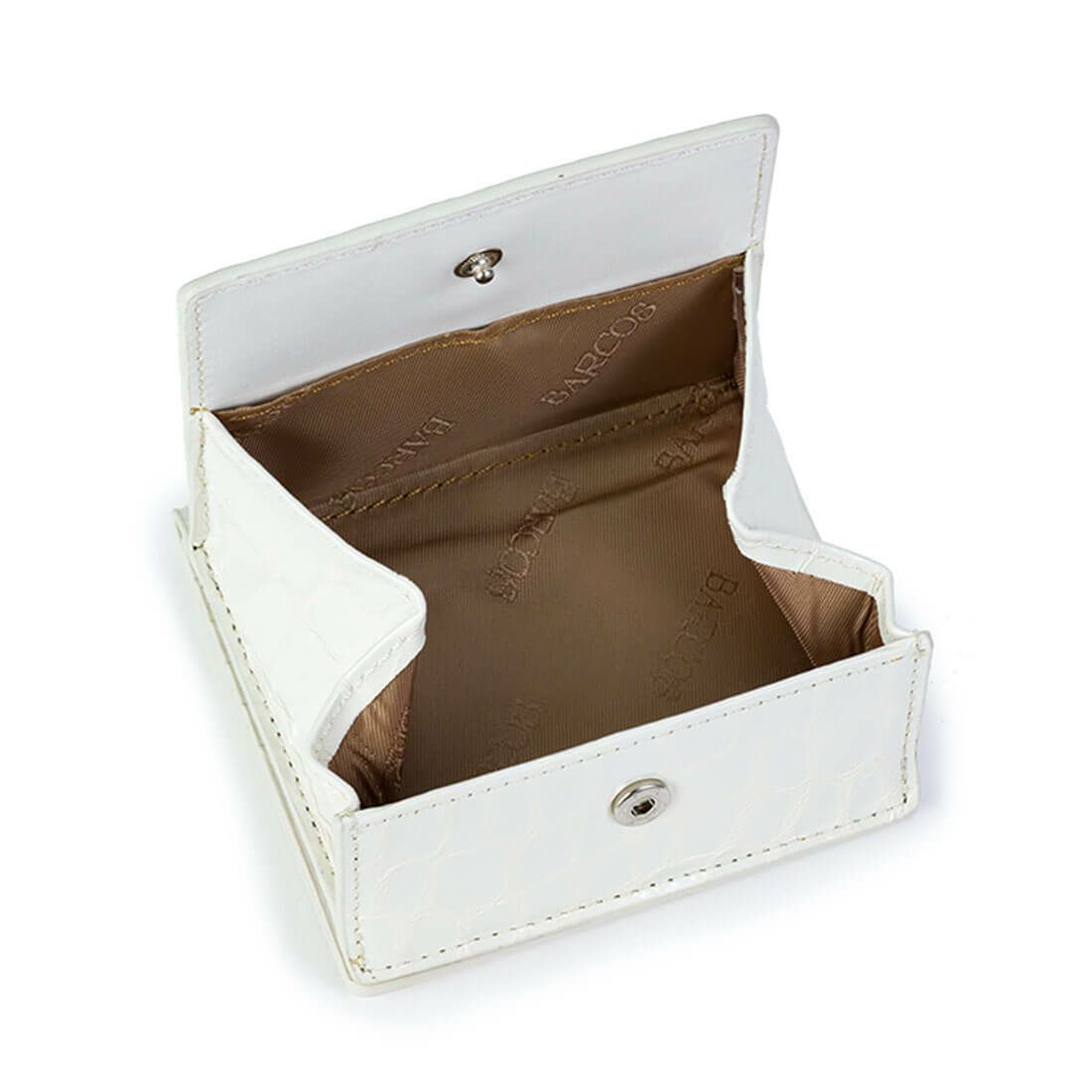 シャイニングレザークロコダイル型押し折財布