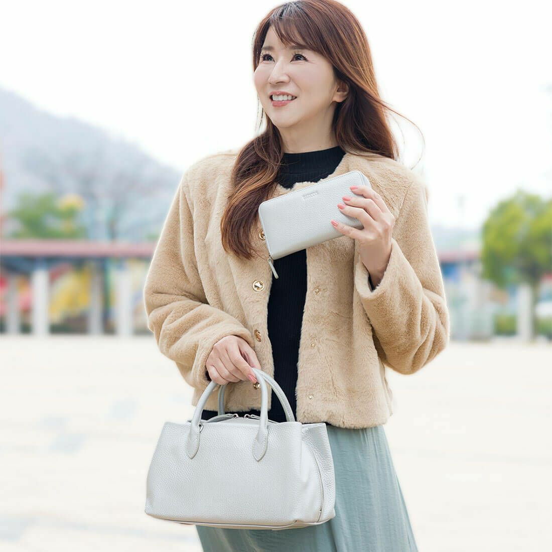 【セット商品】3層ハンドバッグ＜グラッツェ＞＆コンパクト長財布＜メルシー＞