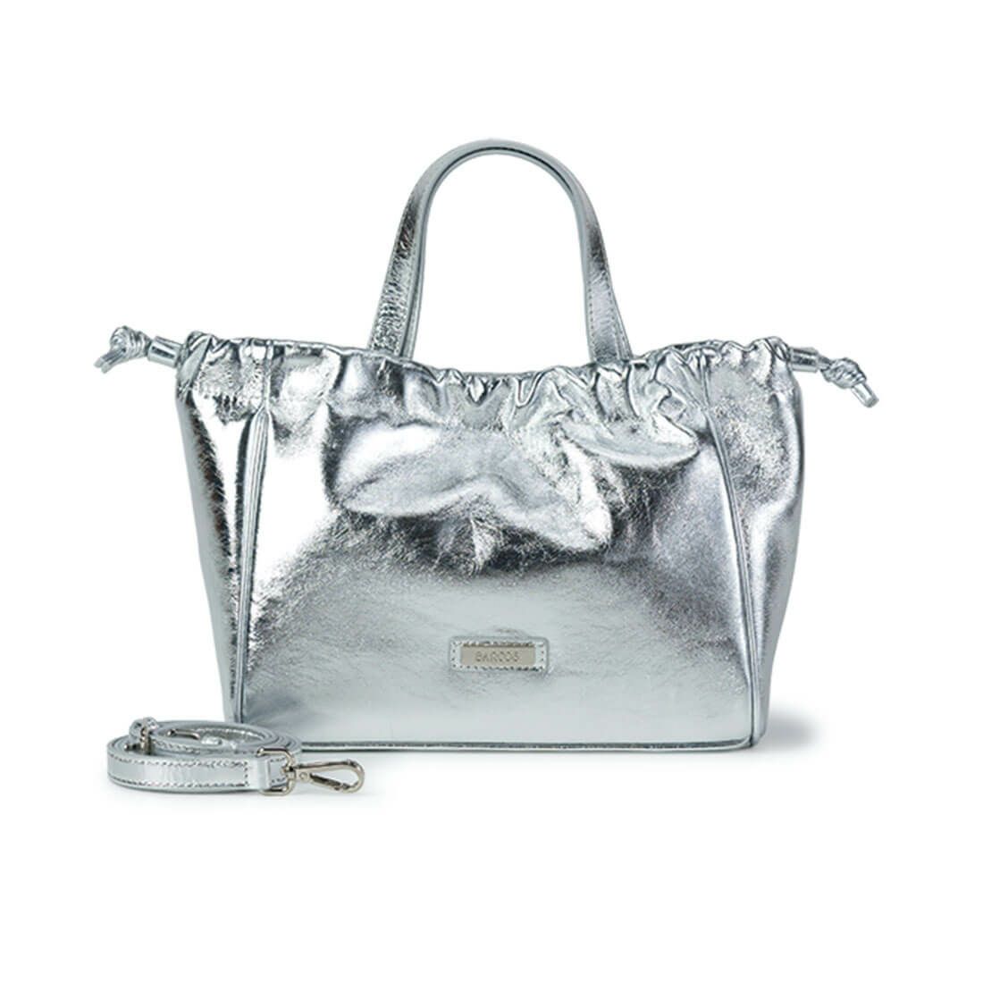 巾着デザイン2wayレザーハンドバッグ